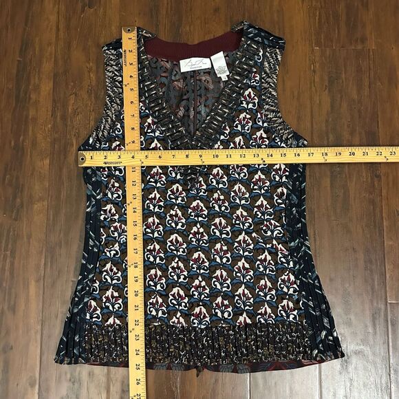 BRYON LARS Beauty Mark Lasercut Top Multi Floral Sleeveless Goth - Picture 10 of 10